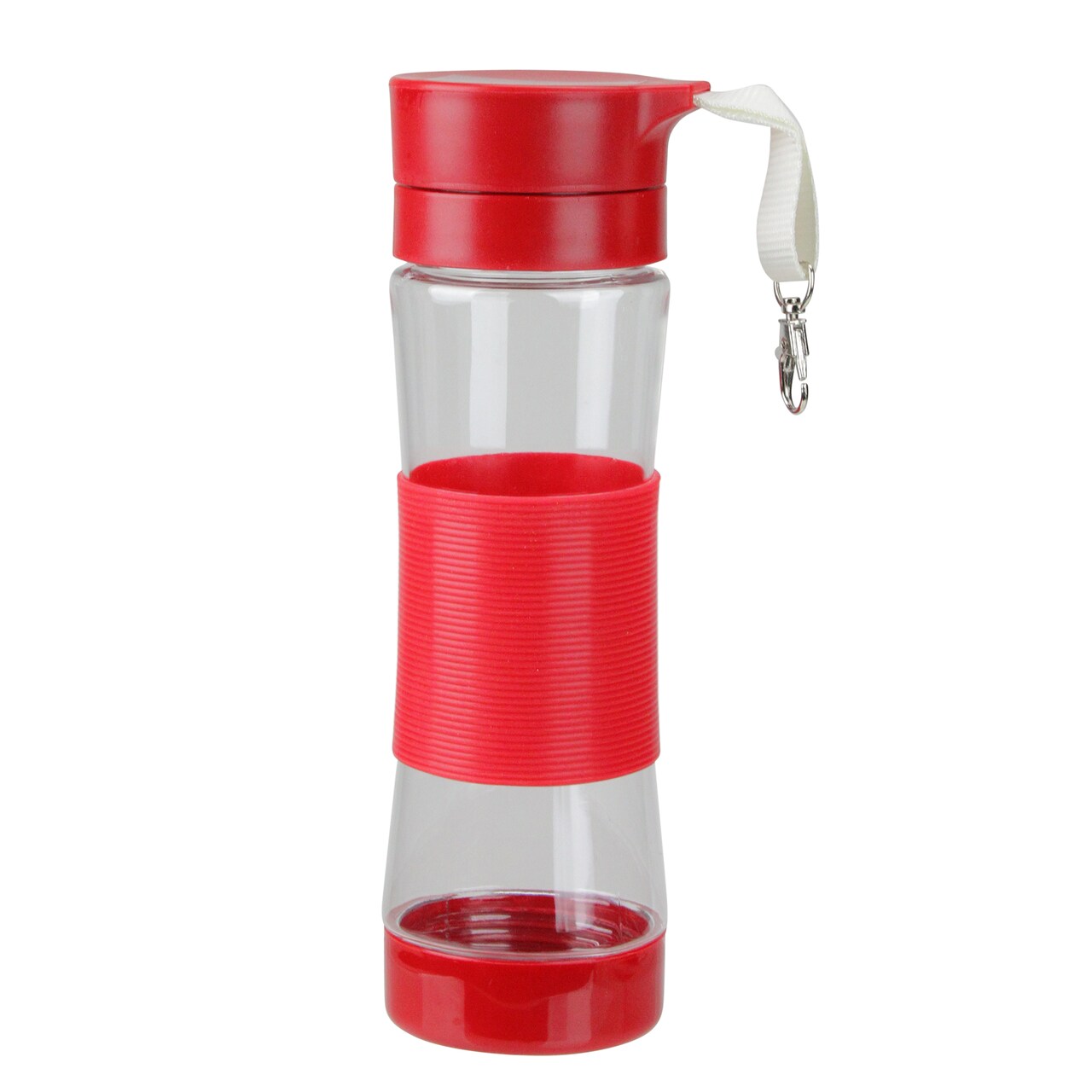 Avon 9.5" Red Clip-on Water Bottle with Silicone Center Sleeve